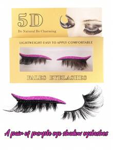 MEM 1 Set Glitter Self-Adhesive Eyeliner & False Lashes - Waterproof, No Glue Needed, Suitable For Party & Stage Makeup, Travel, Daily Wear (For Beginners), Wedding, Date, Party, Festival, Great As Christmas/Halloween/Gift Lashes Set - Black - View 13