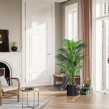 Large Size Artificial Palm Tree, Outdoor Artificial Green Plant Fake Tree, Indoor Tropical Palm Tree Simulation, (1pc, 5ft, 150cm) No Need For Planter, UV-Resistant Tropical Rainforest Decor Tree, Suitable For Home Living Room, Wedding Venue, Hotel Garden, Farmhouse, Office And Photography Scenes. Green Plants For Spring, Summer, Autumn, Winter Four Seasons Decoration, Indoor And Outdoor Home Decor - Home Decor, Room Decor, Garden Decor - 綠色 - 查看 5