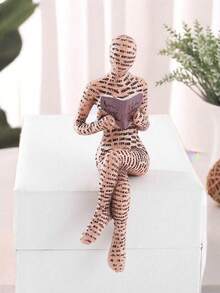 Pulp Reading Women Figurine Thinker Statue Decor Modern Figurines Abstract Aesthetic Sculpture For Home Decoration Living Room Office Bookshelf Shelf Table