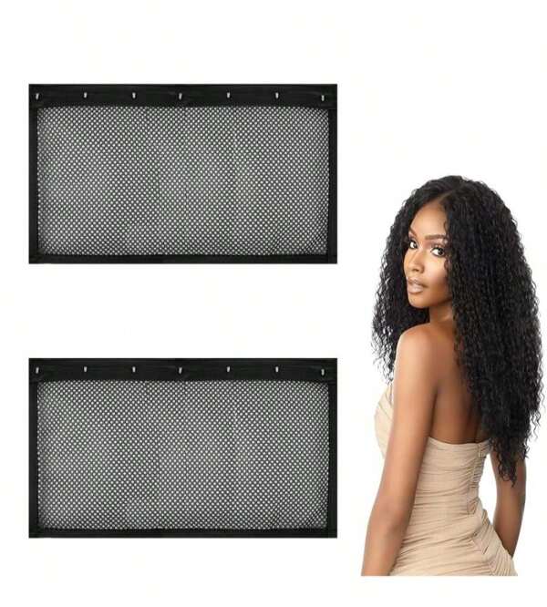 Lock Curly Hair Stretcher And Length Maintainer - Prevent Shrinkage With No-Heat Styling Net For An Elongated Look (13IN*2PCS)