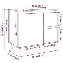 vidaXL Badschrank Sonoma-Eiche 65x33x60 cm Holzwerkstoff - Gelb - Übersicht 9