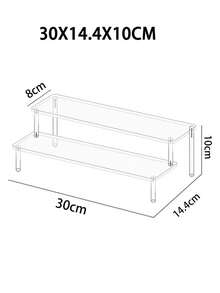 1pc Acrylic Trapezoid Display Rack, 3-Tier Trapezoid Display Shelf, Home Storage Display Rack, Jewelry & Cosmetics Display Rack, Multi-Layer Transparent Organizer Display Rack, Cake Stand, Perfume Rack, School Supplies, Back To School Season