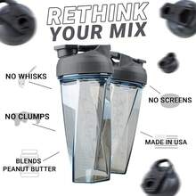 HELIMIX 2.0 Vortex Blender Shaker Bottle Holds Upto 28oz |   No Blending Ball Or Whisk |   USA Made |   Portable Pre Workout Whey Protein Drink Shaker Cup |   Mixes Cocktails Smoothies Shakes |   Top Rack - Graphite - 查看 2