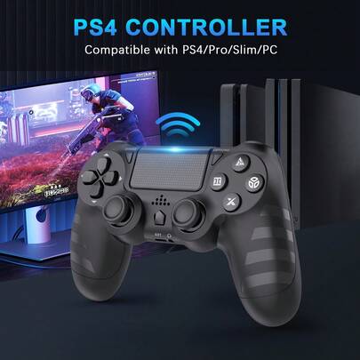 Wireless Controllers For P4/Pro/Slim & PC - 1000mAh Battery, 6-Axis Motion Sensor, Audio Jack