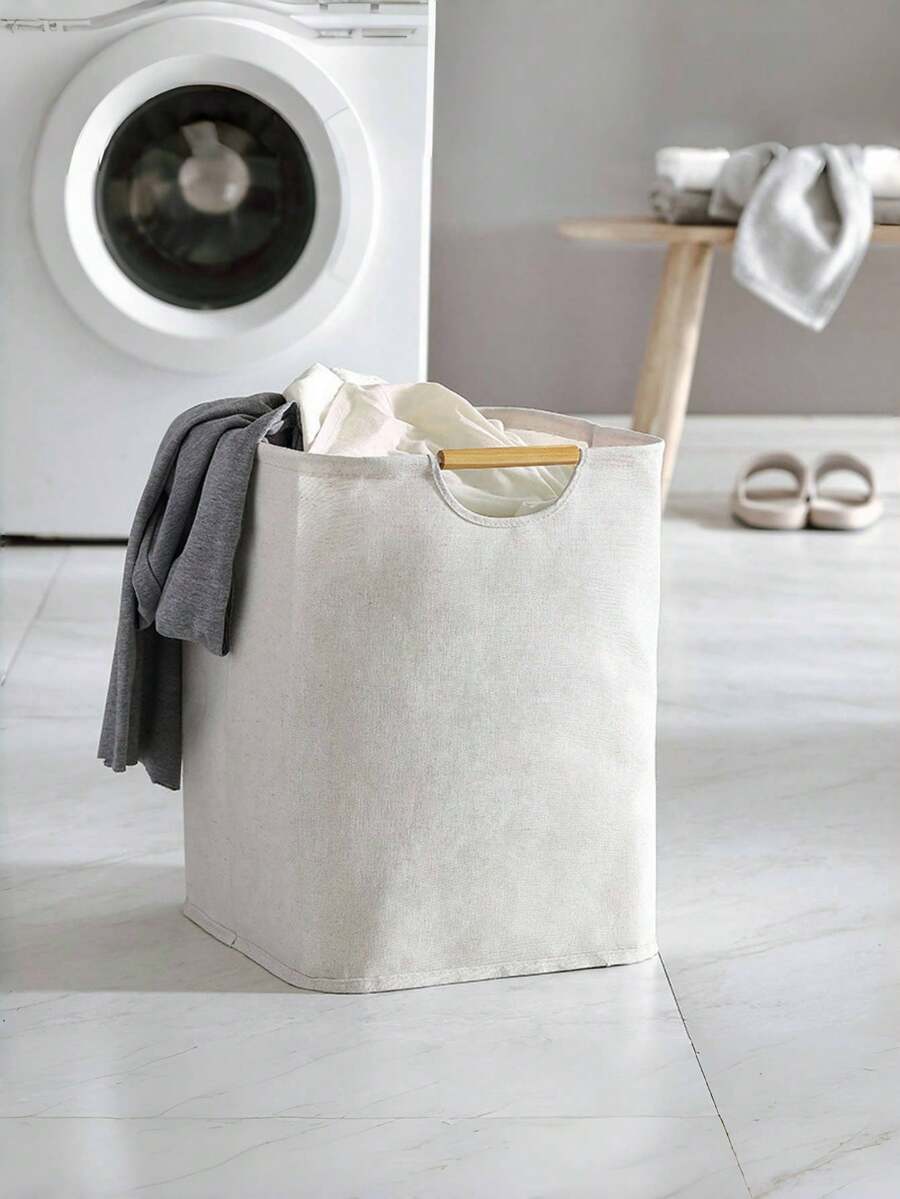 1pc Large Household Laundry Basket Dirty Clothes Basket, Clothes Storage Basket, Bathroom Storage Basket Laundry Bag, Wardrobe Storage And Storage, Simple Care, Waterproof, Foldable Dirty Clothes Basket, Storage Organizer Can Store Clothes Towels Toys, Suitable For Bathroom, Living Room, Bedroom