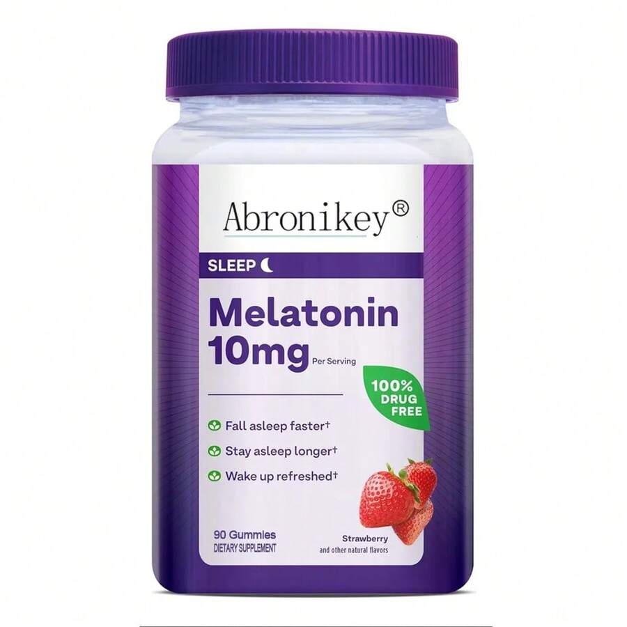 Gominolas de melatonina, suplemento para el sueño en adultos, 10 mg de melatonina, 90 gominolas con sabor a fresa, para un máximo de 45 días. - Otros - Ver 1