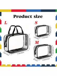 1/3 Túi đựng đồ chơi trong suốt, Túi đựng và sắp xếp đồ chơi, Túi đựng trò chơi trên bàn bằng nhựa PVC trong suốt có thể tái sử dụng, Túi đựng đồ du lịch có khóa kéo đựng khối xây dựng, đồ chơi xếp hình, sách - Nhiều màu - Xem 8