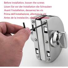 Serratura per armadietto in vetro in acciaio inox senza foratura con chiave, doppia porta scorrevole in vetro