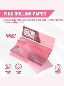 2000 fogli/50 libretti - Cartine per rollare sigarette 1 1/4 - Cartine per rollare rosa non candeggiata - Cartine per rollare con gomma arabica naturale - Cartine per rollare rosa 44*77 MM - Carta per sigarette classica extra sottile che brucia in modo uniforme.