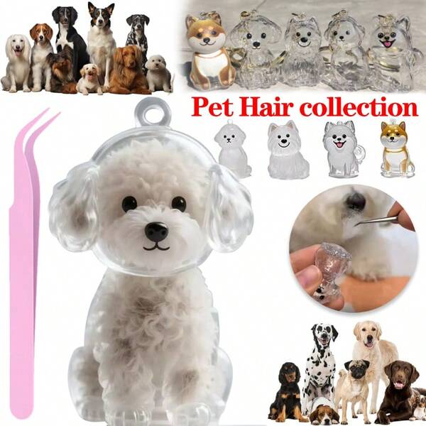 2/3PCS Dog Hair Collector Keychain Bag Charm Memorial Storage Box, Pet Hair Storage Box - Dog Memorial Capsule, Transparent Cats Hairs StorageBottle,Keychainfor Collecting Cat And DogHair(Christmas, Thanksgiving)