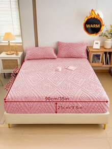 1pc Taffeta Fitted Sheet, Bedding, Bed Cover, Bed Sheet, Mattress Cover, Solid Color Fitted Sheet, Multiple Colors Available, Cozy And Warm Mattress Protector, Simple Style Home Textile, Soft And Anti-Pilling Bed Cover, Skin-Friendly Bed Sheet, Pillow And Pillowcase Not Included, European-Style Pattern, Home Decoration