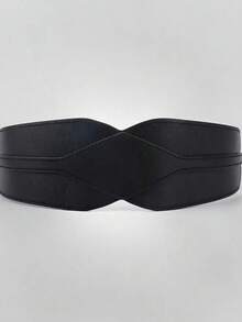 1 pieza Cinturón ancho de estilo punk negro para mujer, adecuado para fiestas de Halloween, fotografía callejera y otras ocasiones