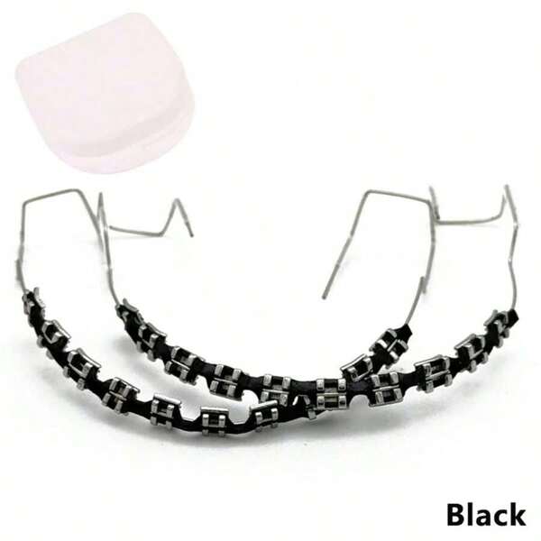 1 Pair Of Temporary Braces, Metal Wire Dentures, Colored Braces, Metal Braces, Fixed Braces