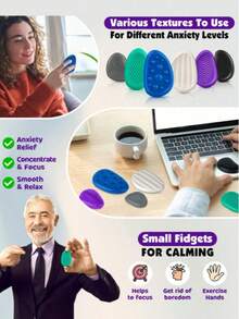 Piedras de preocupación sensoriales: juguetes táctiles suaves para adolescentes - aliviadores de estrés calmantes para la ansiedad y los estudiantes, juguetes táctiles, juguetes sensoriales, juguetes, juguetes sensoriales, juguetes táctiles