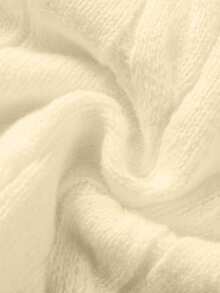 FOR BEAUTY Women's Solid Color Minimalist Twist Knit Sweater, Stylish Geeky Vibe, Suitable For Graduation Season, Back To School, Spring/Summer, Carnival, Valentine's Day, New Year - Apricot - View 11