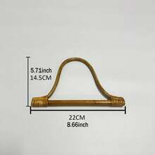 1 件天然藤条编织品 D 形环/3 种尺寸竹制手柄复古木质部件 DIY 编织包手柄行李箱配件
