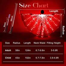 LED Glowing Angel Wings With Retractable Rod - Belly Dance Luminous Wings, Suitable For Valentine's Day Party/Concert Performance/New Year Decoration | Women Belly Dance Props With Flexible Rod - Shawl - View 5