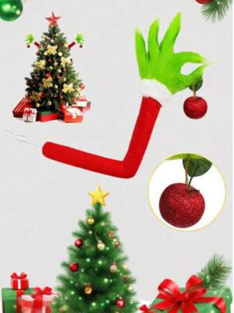 1 قطعة تمثال ألف الميلاد، قلادة ذراع وحش أخضر، من أقمشة عالية الجودة، بشكل جميل وفريد، زينة عيد الميلاد مناسبة للأعياد والحفلات وديكور المنزل وشجرة عيد الميلاد، قلادة زخرفة تفاحة، ديكورات عيد الميلاد، شجرة عيد الميلاد وديكور المنزل للحفلات