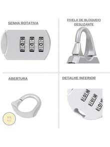 Kit Of 2 Colorful Padlocks With 3-Digit Numeric Password – Portable And  Padlock For Travel Suitcase/Closet/Backpack/Bag And Luggage - Masculine - View 9