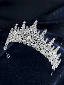 1pcs Luxurious Semicircular Crown Jewelry Wedding Beautiful Bride Party Ladies Crown Royal Tiaras Mother's Day Gift Local Delivery - Bạc - Xem 4