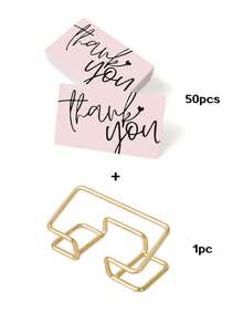 50pcs Pink Script Heartfelt Thank You Cards For Small Business Customers, Customer Appreciation Note Cards School Supplies,Back To School - Multicolor - View 11