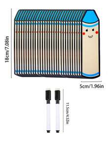 BELLKIDS 10 Pcs, Double-Sided Erasable Cards, Four Colors, Pencil Shaped Blank Cards, DIY Cards, Pencil Drawing Cards, Lucky Cards, Cognitive Game Props, Suitable For Classroom, Home, Student Stationery, Teaching Aids