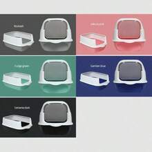 Enclosed-Cat-Litter-Box-With-Integrated-Scoop-Hooded-Design-Leak-Proof--Durable-Pp-Construction-Modern-White-Grey-For-Small-To-Medium-Cats-Space-Saving-Indoor-Litter-Box-With-Easy-Clean-Removable-Lid-Small-Cat-Litter-Box-Litter-Boxes-For-Large-Cats-Extra-Large-Cat-Litter-Box-High-Sides-Hooded-Litter-Box-Extra-Large-Cat-Litter-Box-Enclosure-Sturdy-Pet - Niebieski - View 10