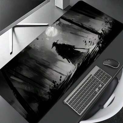 超大水彩武士鼠标垫，游戏桌垫，大号键盘垫，可水洗，橡胶防滑底，缝边，礼品鼠标垫，桌面保护垫，学习垫，多种尺寸可选，电脑键盘垫，笔记本电脑垫，办公桌配件，办公用品，办公桌配件，鼠标垫，桌面鼠标垫