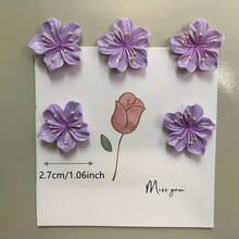 2 piezas/5 piezas/8 piezas/10 piezas/15 piezas Imanes decorativos de nevera con flores moradas, imanes de plástico rectangulares fuertes para nevera y oficina, adecuados para regalos festivos y decoración del hogar - Multicolor - Ver 5