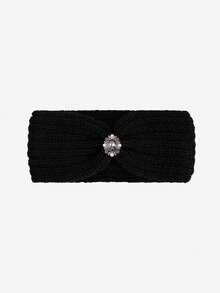 1pc Women's Fashion Faux Pearl & Rhinestone Decorated Knitted Headband, Soft Lightweight Breathable Elastic Hairband, Suitable For Autumn/Winter Daily Wear, Great Gift For Family And Girlfriend Fashion Hair Accessories Women Hair Band - Multicolor - View 5