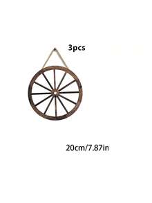 1/3 Pcs Four-Wheeler Decoration Pendant, Wooden Cowboy Party Decoration, Wooden Cart Decoration Of Retro Country Four-Wheeler, Home Decoration Pendant, Suitable For Bar Garage Indoor And Outdoor (Brown, 7.87/11.8 Inches).