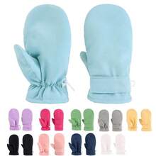 Infant Baby Toddler Kids Winter Mittnes Lined Fleece Warm Gloves For Boys Girls - Solid Color Peach Skin Gloves - View 1