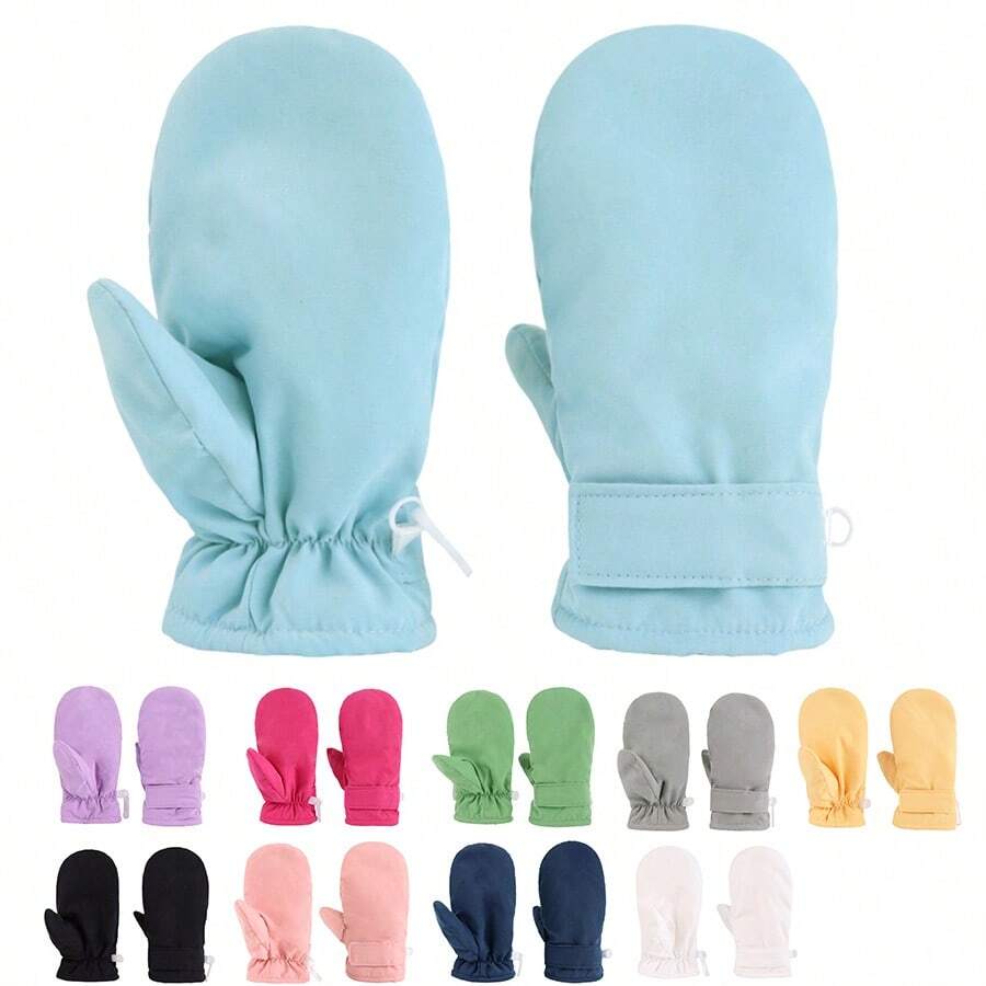 Infant Baby Toddler Kids Winter Mittnes Lined Fleece Warm Gloves For Boys Girls - Solid Color Peach Skin Gloves - View 1