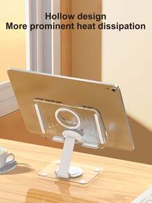 Rotatable Dual Folding Device Stand – Fully Adjustable Foldable Desktop Holder Cradle Dock | Versatile Tablet & Phone Stand With Thick, Stable Base | Foldable Design For Home & Office Use | Compatible With Tablets (Including IPad Series), Phones, And Switch | Practical Desk Accessory For Easy Viewing & Stable Placement - màu đen - Xem 6