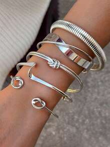 2pcs Retro Elegant Bohemian Floral Bow Adjustable Open Bangle Bracelet, Vintage Rustic Simple Personalized High-End Basic Stacking Jewelry For Women, Suitable For Daily Outfit, Gift For Friends, Family, Girlfriend, Valentine's Day, Mother's Day, All Season