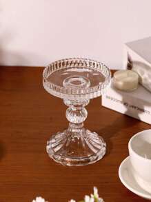 1 Peça/1 Conjunto Suporte de Vela de Vidro Listrado Minimalista, Suporte de Vela de Vidro Redondo para Centros de Mesa de Jantar, Centros de Mesa, Decoração Doméstica, Porta-copos de Café, Cinzeiros, Suprimentos para Eventos de Feriados, Festas Temáticas Familiares, Suporte de Vela para Decoração de Lareira, Suporte de Vela Coluna para Decoração de Mesa, Casamentos, Decorações para Casa