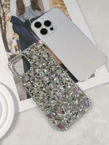Funda de teléfono con diamantes brillantes de lujo compatible con Samsung Galaxy S22 S23 S24 Ultra A12 A13 A14 A52 A53 A72 A23 A34 y con 11 12 13 14 15 Plus 16 Pro Max, protección a prueba de golpes