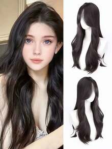 24 Inch Wig Women's New Part Eight Figure Bangs Big Wavy Hair Wig Set