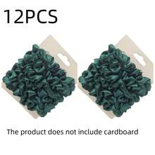 12/10/6pcs Versatile Satin Solid Color Sage Green Scrunchies Hair Accessories, Multi-Color, Simple & Lightweight, Suitable For All Seasons, Hair Ties, Scrunchy Hair Ties, Sport ,Head Piece - Sage Green - View 5