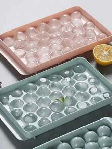 1个随机颜色塑料冰格，简约33格冰球模具带盖，家用 - 彩色 - 查看 7