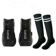 1 套足球袜，带护膝和护胫，适合训练和比赛 - 彩色 - 查看 4