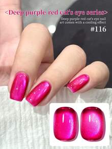 XEIJAYI 1Pc 15ML Cat Eye Nail 2025 Holographic Nail Art Reflective Cat's Eye Magnetic Nail Gel Soaking UV LED Gel Salon Female Nail Art Tools Fashion Nail Gel - Màu Hồng Tươi - Xem 3