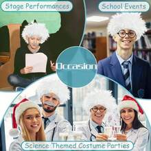 Elderly Mad Scientist Wig Set, Eyebrows, Beard And Glasses, Crazy Old Scientist Wig, Halloween Dress Up Grandpa Costume Accessories, Role-Playing Party Supplies - Multicolor - View 5