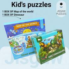1 Box-72 Piece Wooden Puzzles For Kids Ages 3+ Dinosaur Puzzle, Map Of The World, Children's Floor Puzzle, Jigsaw Puzzle For Kids Ages 3-6 8-10 Teens, Preschool Educational Puzzles For 4 5 6 7 8 9 Years Old Boys Girls Children, EASTER Toys Gifts - Jisgaw - View 8