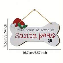 1pc 2D Santa Claws Dog Bone Shaped Wooden Christmas Doorhanger - Reinforced Wooden Wall Hanging Plaque Suitable For Winter Holiday Home And Party Decor, Great For Room Decoration Halloween Decor Christmas Decoration Thanksgiving Wedding Home Decor Home Decor Fall Decor Autumn Decor Birthday Decorations For Gifts Party Supplies Indoor Outdoor Garden Holiday Festival Decor Wall Decor Halloween Ornaments Christmas Decoration XMAS Decor Christmas Tree Gift Decor Thanksgiving Wedding Home Decor Home Decor Fall Decor Autumn Decor Birthday Decorations For Gifts Party Supplies Indoor Outdoor Garden Holiday Festival Decor Halloween Decor Wall Decor Halloween Ornaments