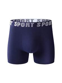 4 quần đùi dài họa tiết thời trang nam, quần đùi dài co giãn thoải mái, đồ lót thể thao dài, đồ lót nam mới lạ, quần đùi đạp xe - màu đen - Xem 3