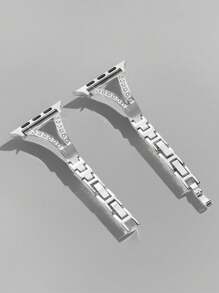 1 件三角形水钻链带，适合 38/40/41/42/44/45/49/46 毫米 - 銀色 - 查看 2