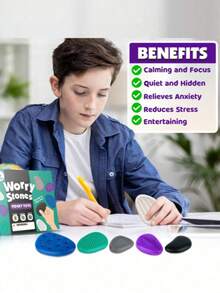 Piedras de preocupación sensoriales: juguetes táctiles suaves para adolescentes - aliviadores de estrés calmantes para la ansiedad y los estudiantes, juguetes táctiles, juguetes sensoriales, juguetes, juguetes sensoriales, juguetes táctiles