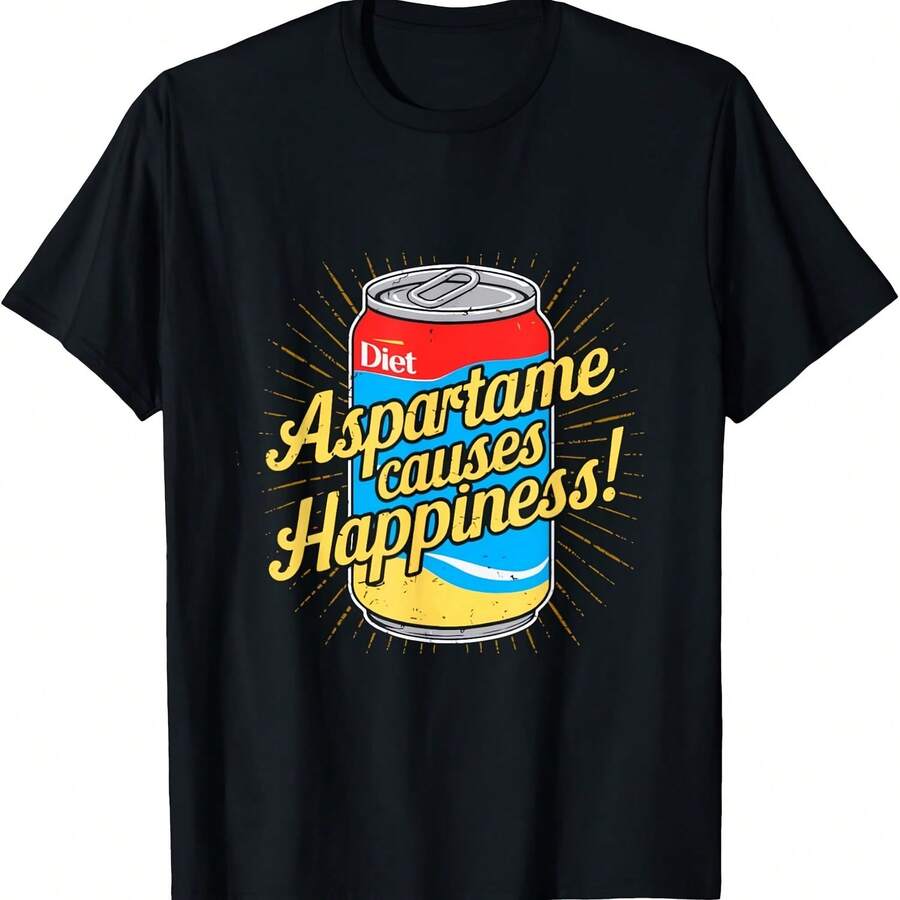 Aspartame Happiness Diet Soda Can Cola Funny Diet R-Free T-Shirt Hoodie - 黑色 - 查看 1