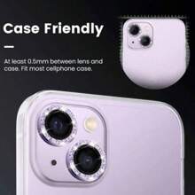 BOLLYMORE 3片装紫色闪光彩色相机镜头保护膜，带金属环，适用于 17 Pro Max / 17 Pro / 17 Air / 17 / 13 / 14 / Pro / Max / 15 / 16 Pro Max，生日礼物，家居礼物，闪亮镜头保护膜，手机配件 - 紫色 - 查看 7